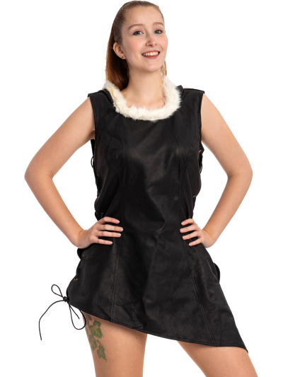 Trollfelsen Falkenwacht Mittelalter Kleid Kapuze kurz Leder schwarz _3_ Trollfelsen Falkenwacht Mittelalter Kleid Kapuze kurz Leder schwarz _3_